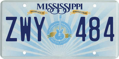 MS license plate ZWY484