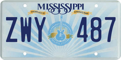 MS license plate ZWY487