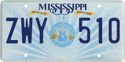 MS license plate ZWY510