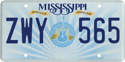 MS license plate ZWY565
