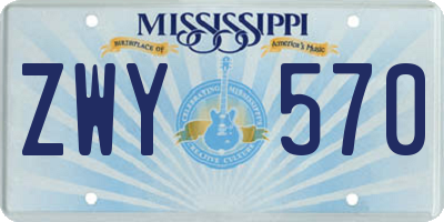 MS license plate ZWY570