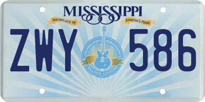 MS license plate ZWY586