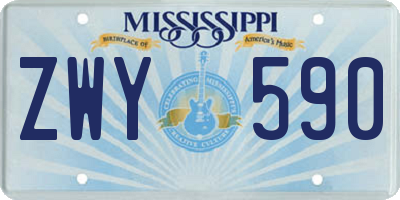 MS license plate ZWY590