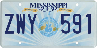 MS license plate ZWY591