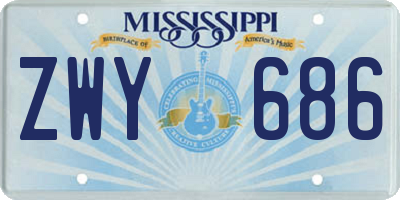 MS license plate ZWY686
