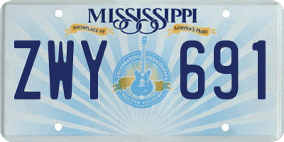 MS license plate ZWY691