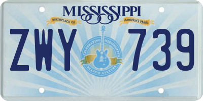 MS license plate ZWY739