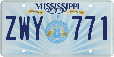 MS license plate ZWY771