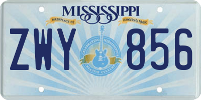 MS license plate ZWY856