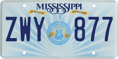 MS license plate ZWY877