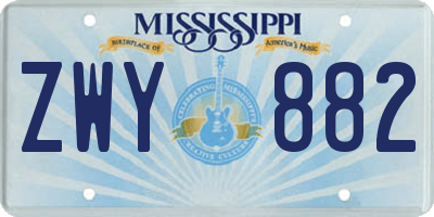 MS license plate ZWY882