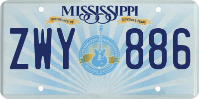 MS license plate ZWY886