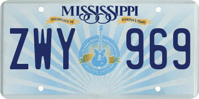 MS license plate ZWY969
