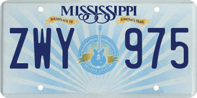 MS license plate ZWY975