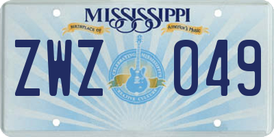 MS license plate ZWZ049