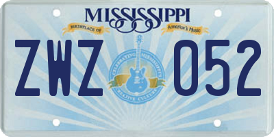 MS license plate ZWZ052