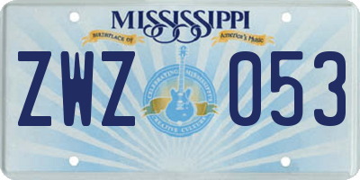 MS license plate ZWZ053