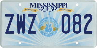 MS license plate ZWZ082