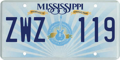 MS license plate ZWZ119