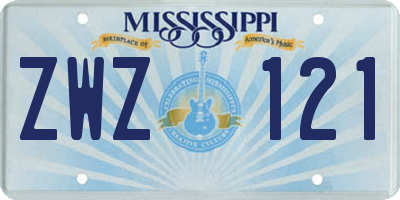 MS license plate ZWZ121