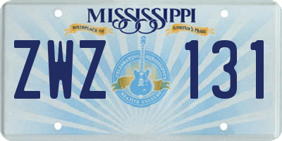 MS license plate ZWZ131