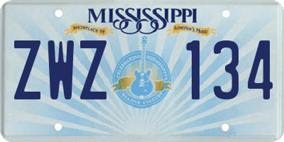 MS license plate ZWZ134