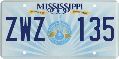 MS license plate ZWZ135