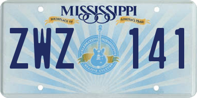 MS license plate ZWZ141