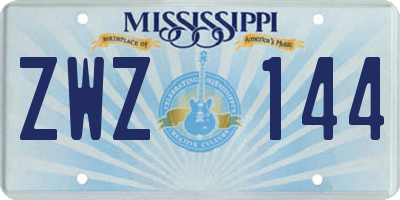 MS license plate ZWZ144