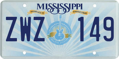 MS license plate ZWZ149