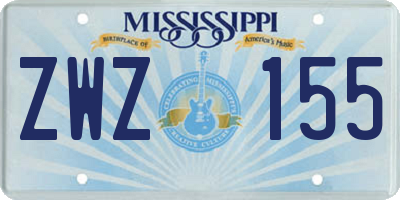 MS license plate ZWZ155