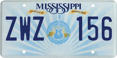 MS license plate ZWZ156