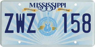 MS license plate ZWZ158