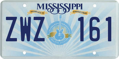 MS license plate ZWZ161