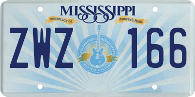 MS license plate ZWZ166
