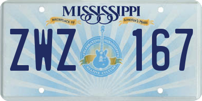 MS license plate ZWZ167