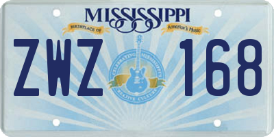 MS license plate ZWZ168