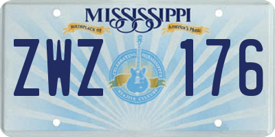 MS license plate ZWZ176