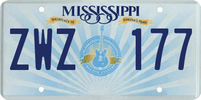 MS license plate ZWZ177