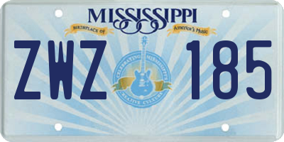 MS license plate ZWZ185