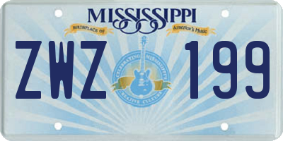 MS license plate ZWZ199