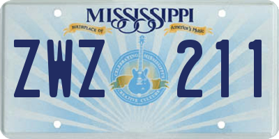 MS license plate ZWZ211