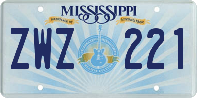 MS license plate ZWZ221