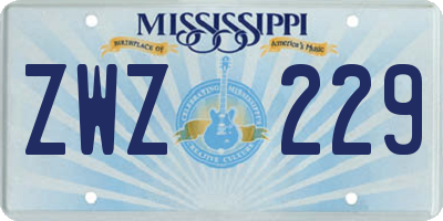 MS license plate ZWZ229