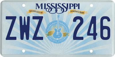 MS license plate ZWZ246