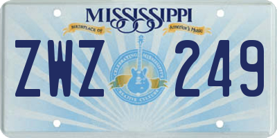 MS license plate ZWZ249