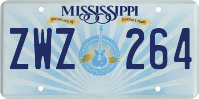 MS license plate ZWZ264