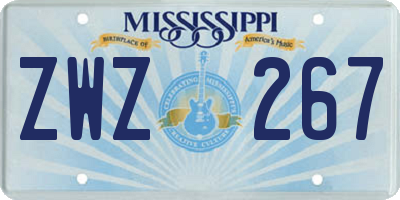 MS license plate ZWZ267