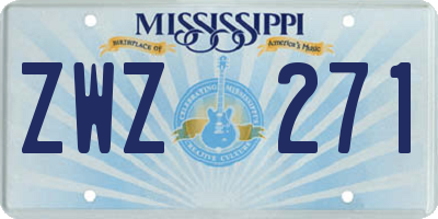 MS license plate ZWZ271