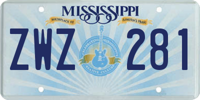 MS license plate ZWZ281